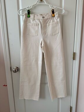 Madewell Cream perfect vintage Wide-Leg Jeans with Front Patch Pockets